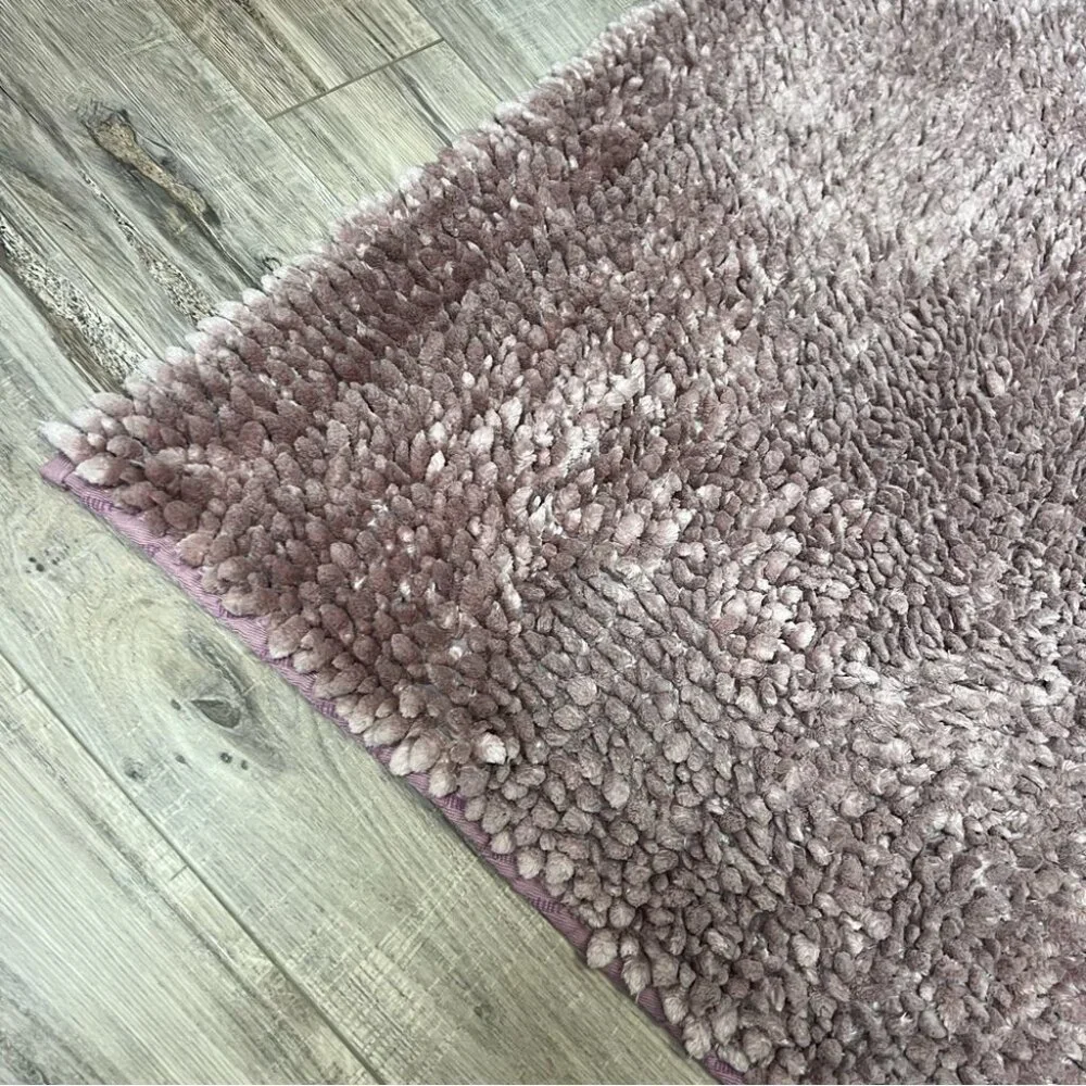 3 juicy couture mats pink silver color furry Plush Bath Mat